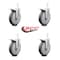 Service Caster 6 Inch Thermoplastic Rubber 3/4 Inch Square Stem Caster Set Total Lock Brake SCC SCC-SQTTL20S614-TPRB-34-4 - alternate 2